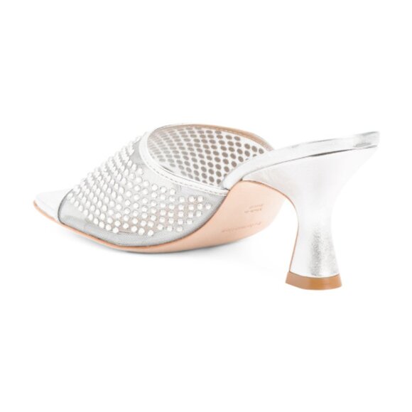 NEW REFORMATION Made In Brazil Leather Mirage Rhinestone Heeled Sandals 725 15j8 - Picture 5 of 10